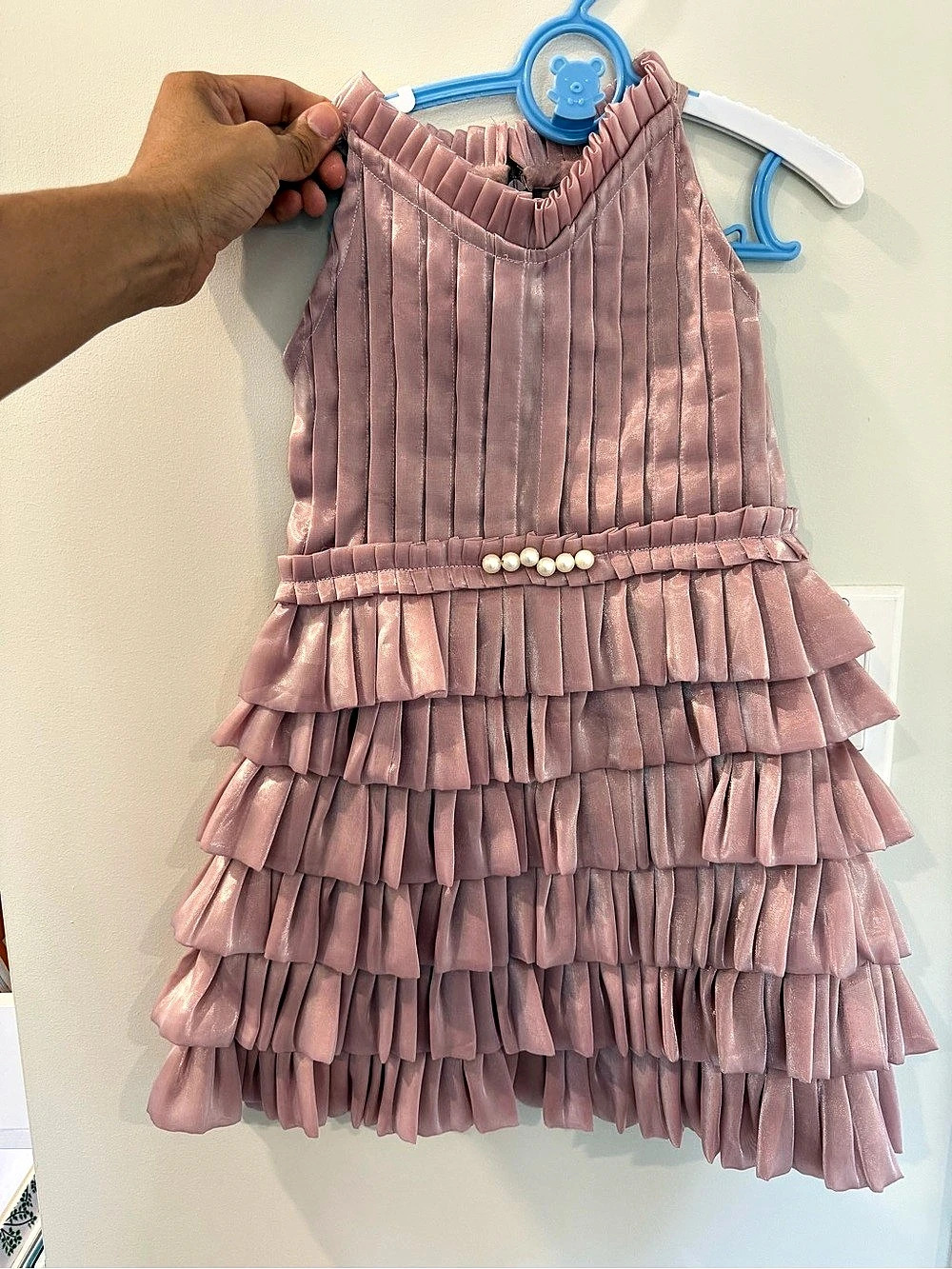 2T custom made Kids Pink Ruffle Dress Like New